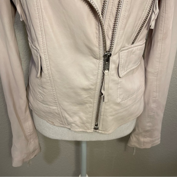JOIE Vivianette Pink Genuine Lamb Leather Jacket - Picture 5 of 16